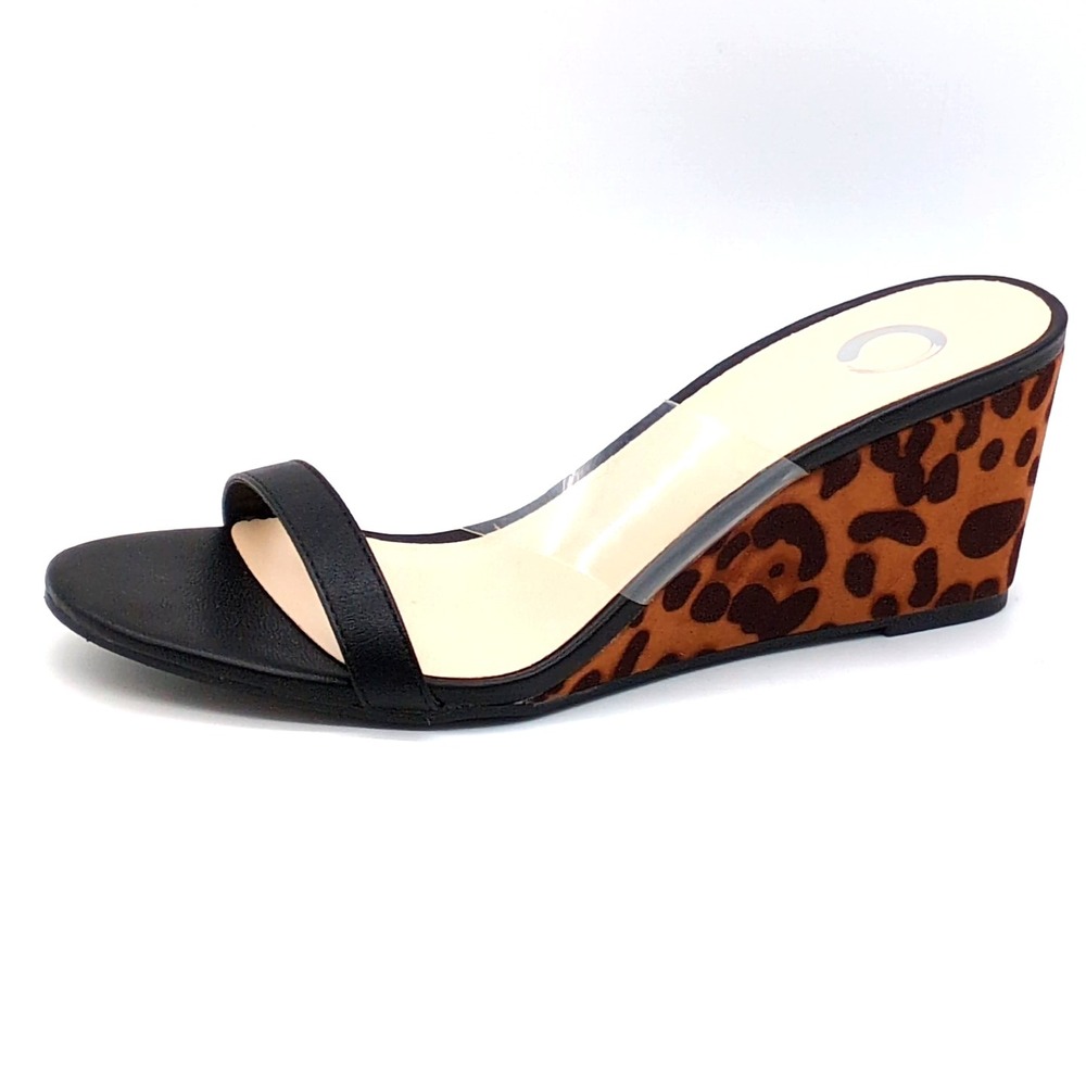 Journee Collection Shoes Womens Multi 8.5 Slide‎ Sandal Cheetah Wedge Dressy
